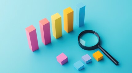 Magnifying Glass and Colorful Blocks