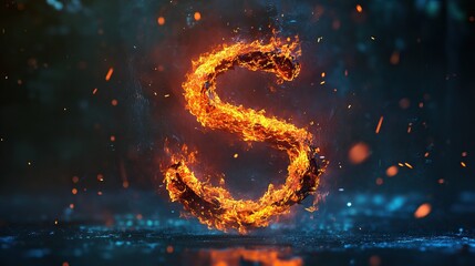 Fiery Letter S