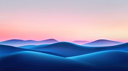 Abstract Mountain Landscape at Sunset