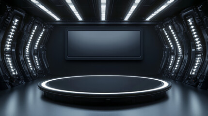 Background of the Black Technology Product Exhibition Stand