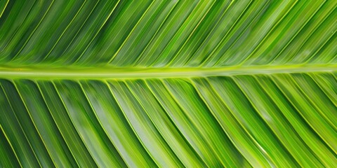 Close-up of a green leaf with visible veins and detailed texture. Concept of nature and eco design in a natural setting.