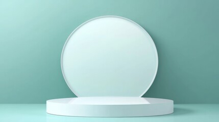 3d vector ice blue stage empty display