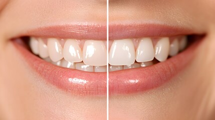 Detailed before-and-after close-up of the mouth, highlighting smoothness and wrinkle reduction post-laser treatment, Photorealistic, Soft Focus
