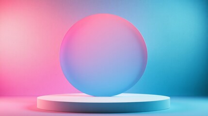 minimalistic display with soft neon colours