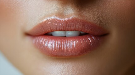 Fototapeta premium Blog post on mouth-area wrinkle reduction, featuring before-and-after results from popular treatments like microneedling and Botox, focusing on fine line elimination