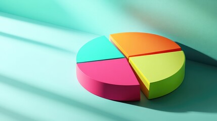 Obraz premium Colorful Pie Chart on a Minimalist Background