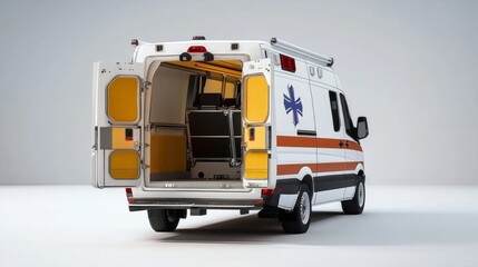empty ambulance isolated on white