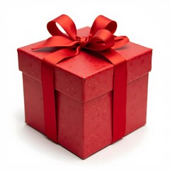 Fototapeta premium Red Gift Box Isolated on White Background