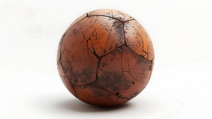 Realistic photograph of a handball emphasizing the intricate surface texture against a bright white backdrop ideal for showcasing sports gear and athletic performance