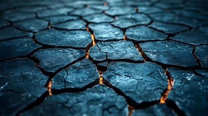 Dark Blue Cracked Stone Abstract Background