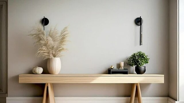 a wall-mounted console table