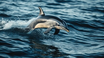 Obraz premium Dolphin Breaching in Ocean Waves