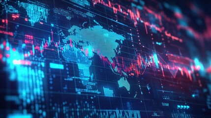 Obraz premium Global Data Visualization: A World of Information