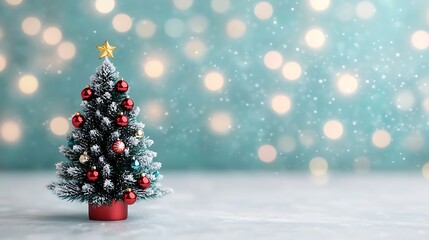 Obraz premium Celebrate the joy of christmas with a beautifully decorated tree and sparkling lights for festive cheer