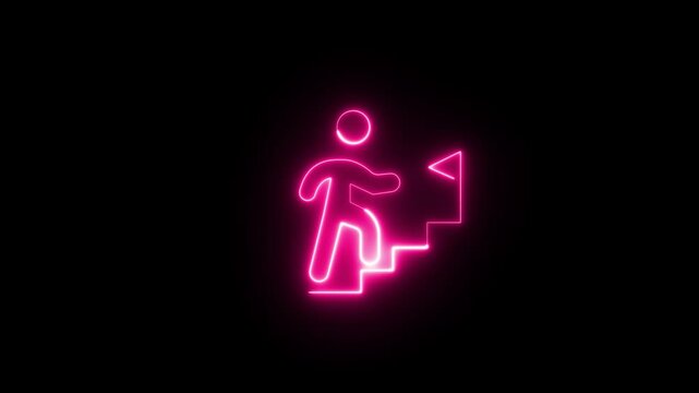 
 
 glowing neon line hand like icon animation on black background. Abstract neon line simple business graph chart animation,
 Glowing neon line man settings icon isolated on black background.