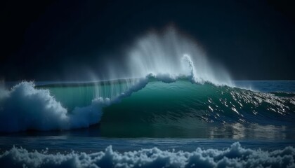 Obraz premium Powerful ocean wave perfect for adventure or danger themes