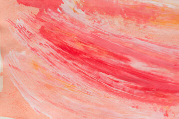 red and orange painted background on paper texture