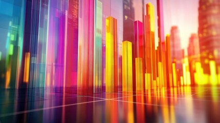 Fototapeta premium Vibrant Abstract Image of Colorful Cityscape Bars
