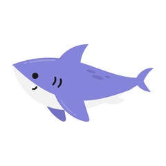 Cute cartoon shark