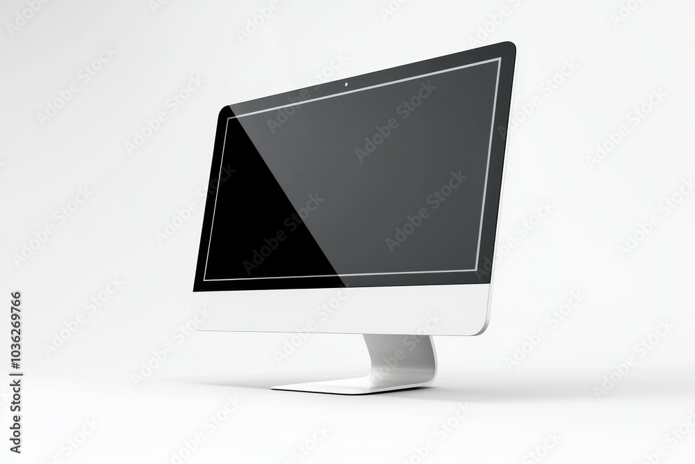 Canvas Prints A computer monitor is sitting on a white surface