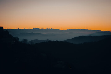 sunset in the mountains