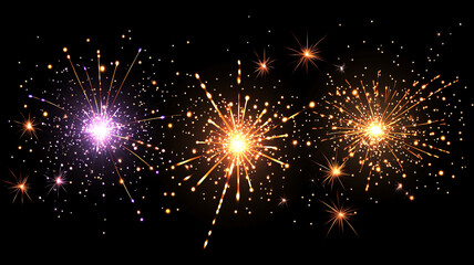 Naklejka premium Spectacular fireworks display lighting up the night sky during New Year's Eve celebrations