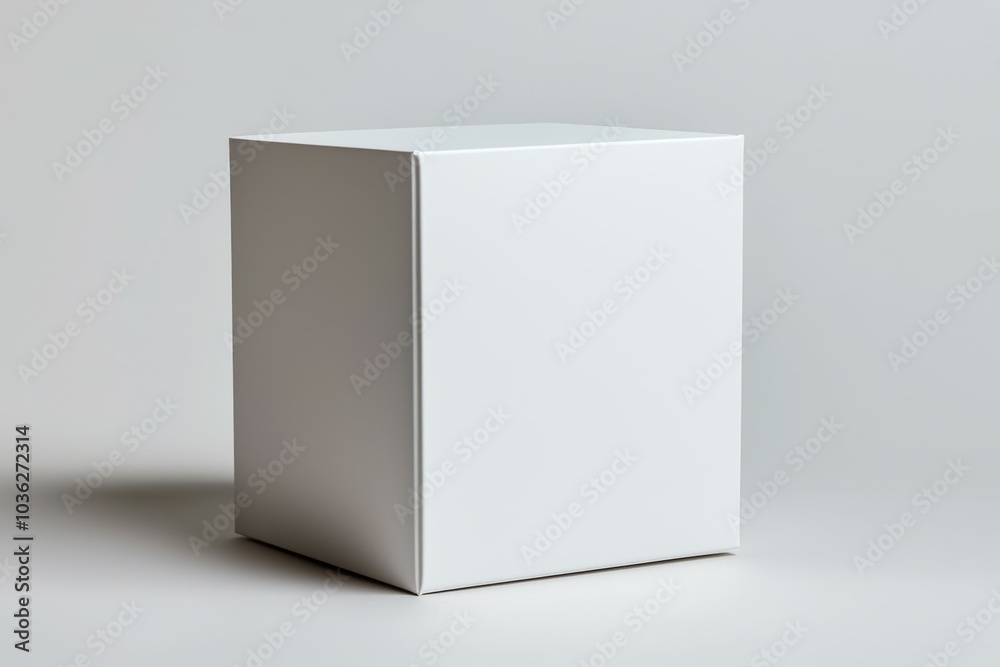 Poster A white box is sitting on a white background