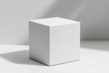 A white box is sitting on a white surface