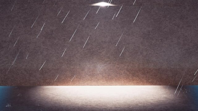 rain aesthetic on city 3d render 4k 120fps