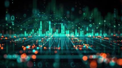 Obraz premium Abstract Digital Data Visualization with Glowing Elements