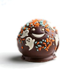 Spooky Chocolate Ball Halloween Candy with Ghost Sprinkles