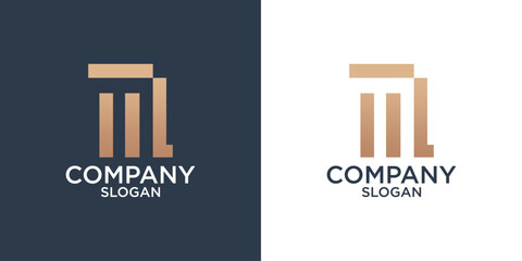 letter m abstract geometry logo design vector