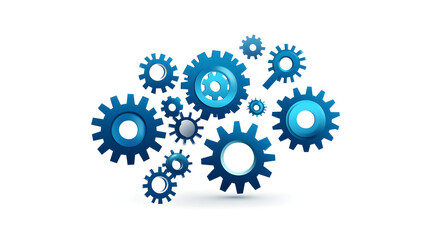Fototapeta premium A set of interlocking gears symbolizing productivity, teamwork, or innovation