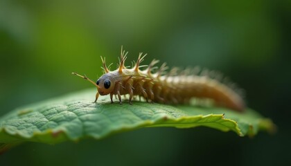 Fototapeta premium A tiny creatures big adventure on a leafy stage