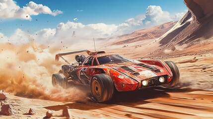 A Martian desert rally race