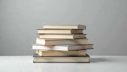  A stack of books on a table ready for a quiet reading session