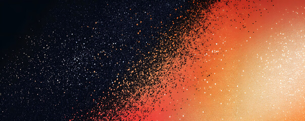 abstract dynamic orange and black background. grunge background with texture of particles and spots. orange gradient