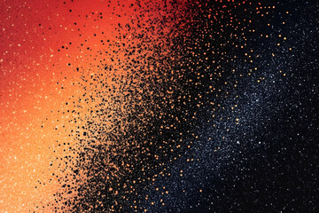 Fototapeta premium abstract dynamic orange and black background. grunge background with texture of particles and spots. orange gradient