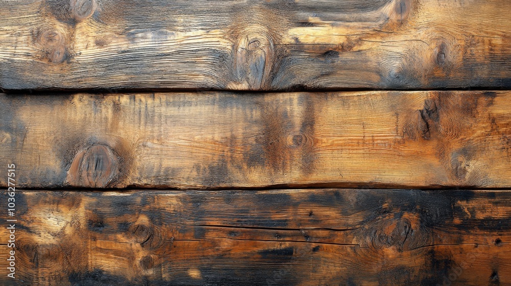 Poster the surface displays an array of textures and colors from aged wooden planks, reflecting years of we
