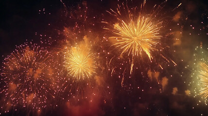 Spectacular fireworks display lighting up the night sky on New Year's Eve celebration