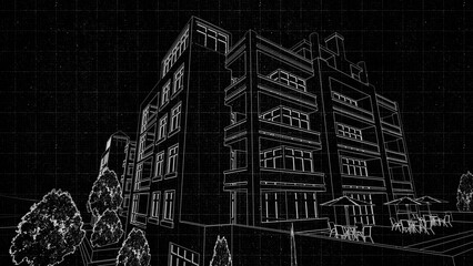 Technical drawing on a gradient background.Mechanical Engineering drawing