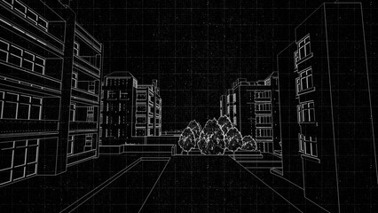 Technical drawing on a gradient background.Mechanical Engineering drawing