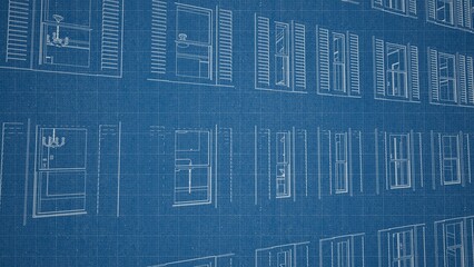 Technical drawing on a gradient background.Mechanical Engineering drawing
