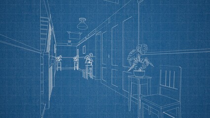 Technical drawing on a gradient background.Mechanical Engineering drawing
