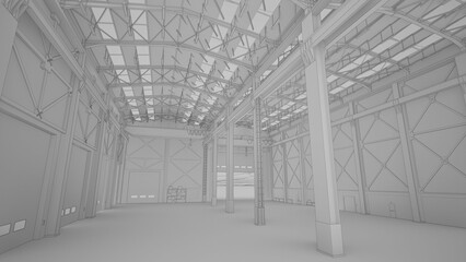 grayscale city and town 3d render