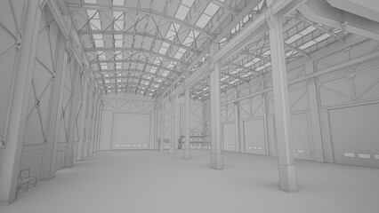 grayscale city and town 3d render