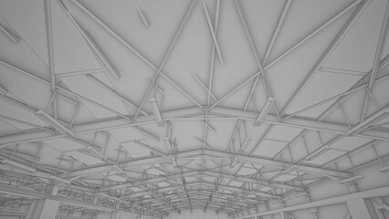 grayscale city and town 3d render