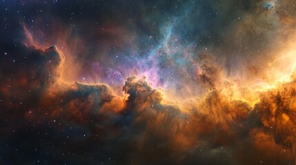 Fototapeta premium A scenic nebula from orbit