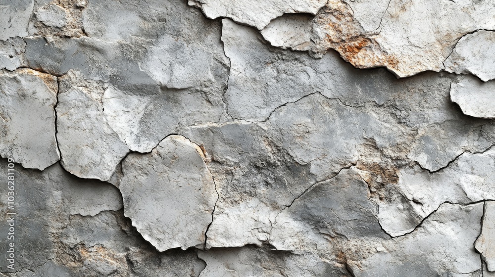 Poster the close-up view showcases a weathered concrete wall featuring a textured surface with notable crac