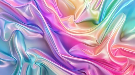 Obraz premium Rainbow Iridescence: Holographic Foil Texture Creating an Abstract Background